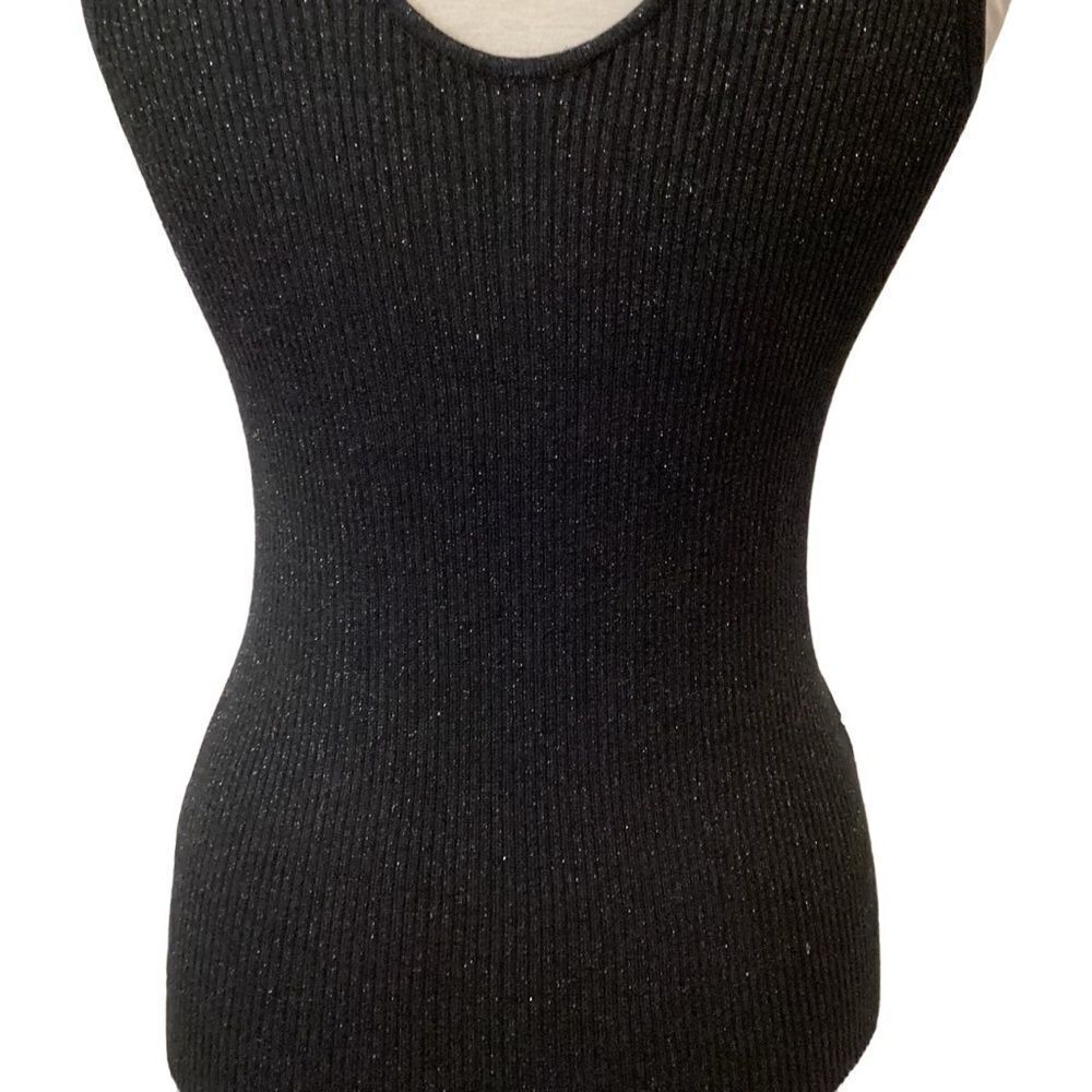 Cache Sequin Metallic Sleeveless Top open back size Medium - Picture 3 of 14